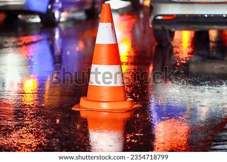 Similar – Image, Stock Photo Construction site barriers and footpath