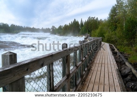 Similar – Image, Stock Photo Storforsen rapids in the evening light II