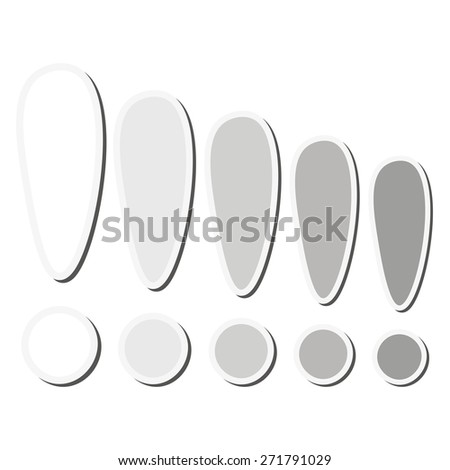 Black and white sticker exclamation marks set