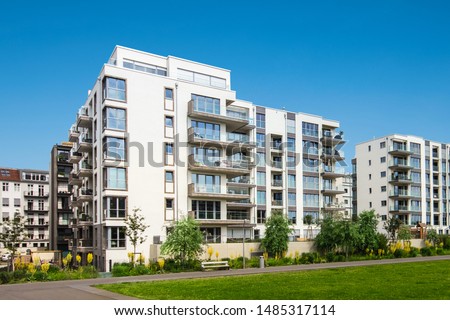 apartment building exterior, residential house facade ストックフォト © 