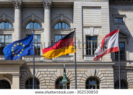 flags , europe, germany, berlin - european flag, german flag, berlin flag
