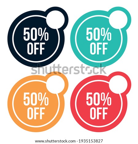 50% OFF OfferDiscount colorful tag designs