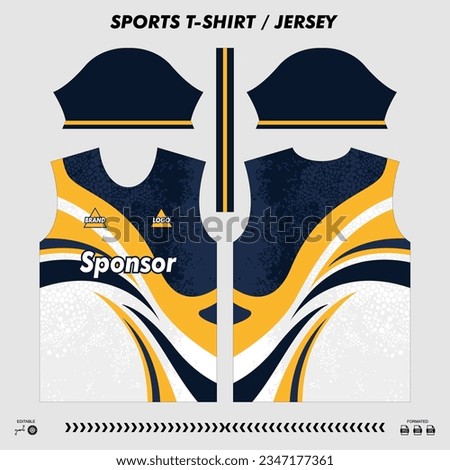 Vector t-shirt sport design, sublimation jersey, mockup cutting