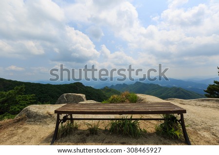 Baegundae peak, mountains Unaksan in Seoul, South Korea, national park