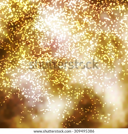 Golden Incandescent Glittering Particle Background Illustration - Golden Brown Shiny New Year\'s Eve Backdrop Illustration