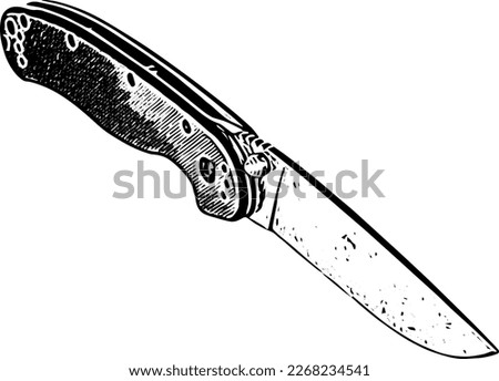 Folding pocket knife with isolated on transparent background