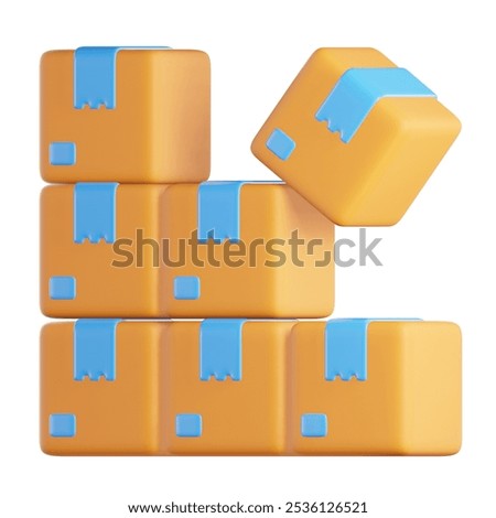 overflow of parcels 3d icon. 3d parcels. 3d box