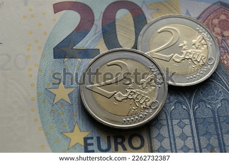 Similar – Image, Stock Photo Two euros Euro two € Money