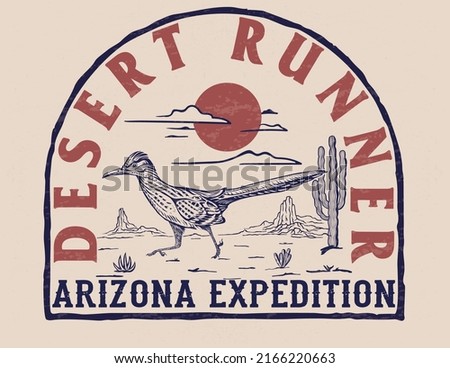 western desert road runner vector design