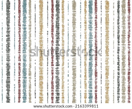 Seamless pattern with grunge stripes. Abstract green, blue, red and yellow stripe textured pattern on white background.