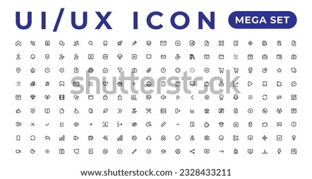 ui ux icon mega set, user interface iconset collection.