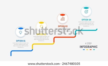 Four Step Infographic element design Vector template for presentation. process diagram and presentations step, workflow layout, banner, flow chart, info graphic vector illustration.