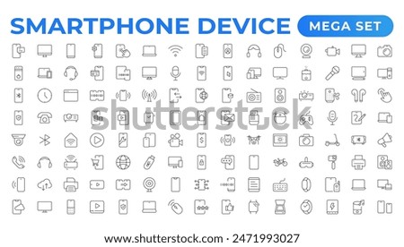 Modern Smartphone Device Icons for Engaging User Experiences. Collection of Smartphone Device Icons for Modern UI Design