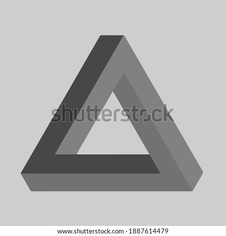 The New Penrose Impossible Triangle Symbol Vector Illustrator Inception Scene