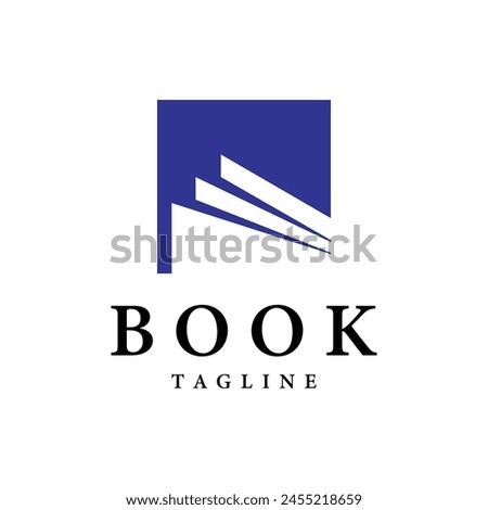 Simple modern paper book logo Vector Design Template