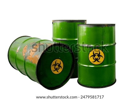 Image, Stock Photo rusty barrels with old leaves on them