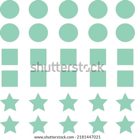 set isolated shapes circles squares asterisks mint green