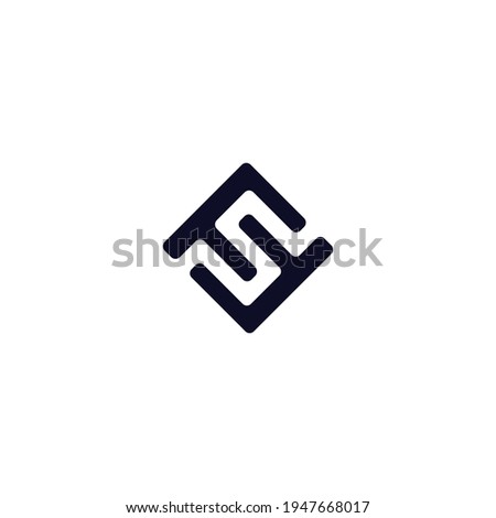 Modern Trendy Minimal Monogram FS and SF F or S Square Shaped Business Brands Initial Based letter Icon Logo
