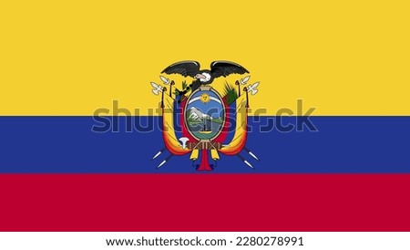 Art Illustration design concept flat nation flag sign symbol country of Ecuador