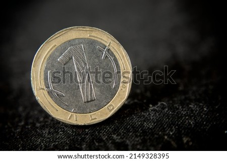 coin one bulgarian lev on a black background macro photo Photo stock © 