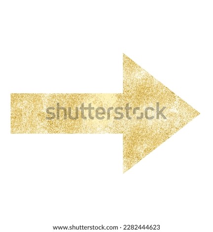 Golden sparkling arrow right sign