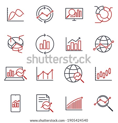 Data analytic set icon. Infographic icons. Financial Analytics pack symbol vector illustration.