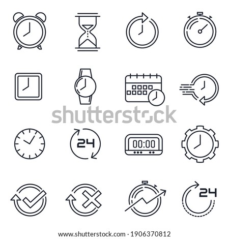 Simple Set of Time icon template color editable. Time Inspection symbol vector sign isolated on white background for graphic and web design.