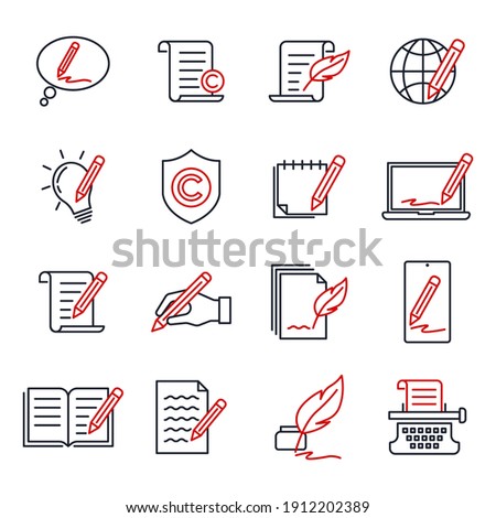 Set of Copyrighting icons. copywriting pack symbol template for graphic and web design collection logo vector illustration