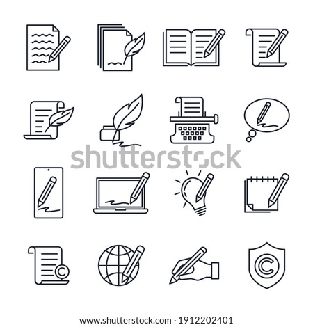 Set of Copyrighting icons. copywriting pack symbol template for graphic and web design collection logo vector illustration