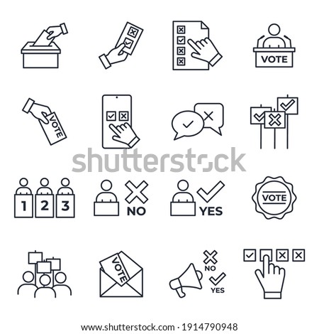 Set of Voting and Elections Icon. Electronic voting pack symbol template for graphic and web design collection logo vector illustration