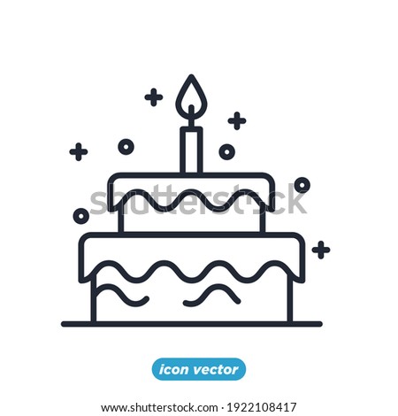 birthday cake icon. Party cake Festival symbol template for graphic and web design collection logo vector illustration