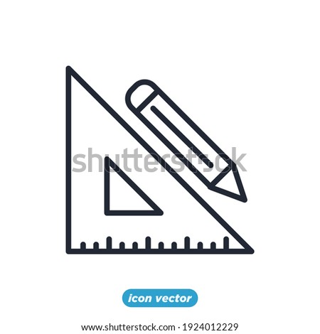 pencil and ruller icon. pencil and ruller symbol template for graphic and web design collection logo vector illustration