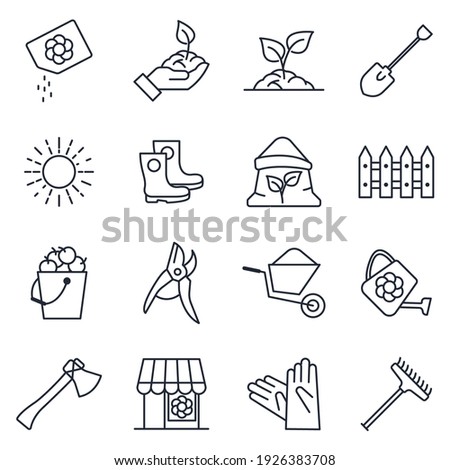 Set of Flower and Gardening icon. Gardening pack symbol template for graphic and web design collection logo vector illustration Photo stock © 