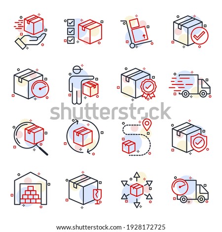 Set of Delivery logistics icon. shipping pack symbol template for graphic and web design collection logo vector illustration