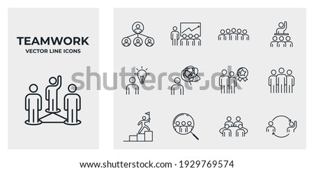 Set of Team Work icon. team building, work group and human resources pack symbol template for graphic and web design collection logo vector illustration Foto d'archivio © 
