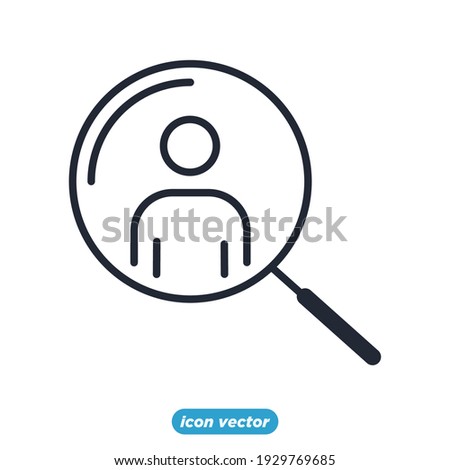 Business search people icon. Business search management symbol template for graphic and web design collection logo vector illustration