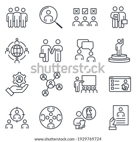 Set of Business People icon. human resources, office management pack symbol template for graphic and web design collection logo vector illustration