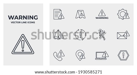 Set of Warning sign icon. Warnings pack symbol template for graphic and web design collection logo vector illustration