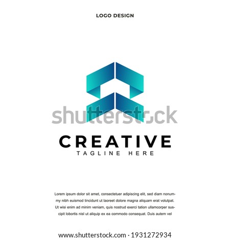 Creative SR Letter icon logo design vector illustration. initial letter RS logo design color editable Stock fotó © 