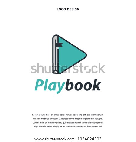 Creative Play Book icon logo design vector illustration. Audio Video Play Book E-book Learn Education symbol logo design color editable