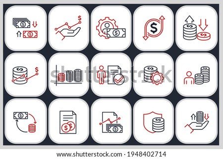 Set of finance management icon. business management pack symbol template for graphic and web design collection logo vector illustration