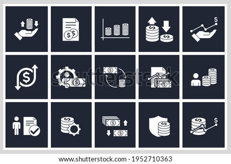 Set of finance management icon. business management pack symbol template for graphic and web design collection logo vector illustration