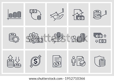 Set of finance management icon. business management pack symbol template for graphic and web design collection logo vector illustration