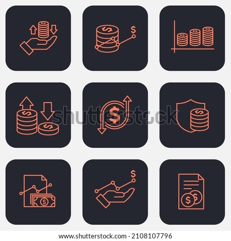 Set of finance management icon. business management pack symbol template for graphic and web design collection logo vector illustration