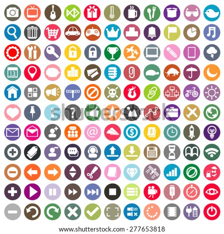colourful social media and network icon set