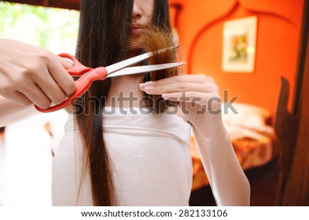 Haircut woman