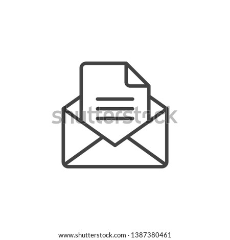 Mail envelope icon. Linear design symbol with thin line and monochrome outline minimal style. Editable stroke.