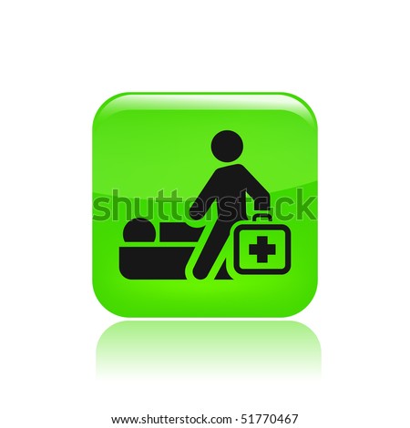 Vector Illustration Of Modern Glossy Icon Depicting A Physician Home ...