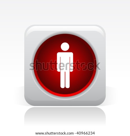 Vector illustration of a beautiful gray icon isolated in a modern style with a reflection effect depicting a pedestrian traffic light