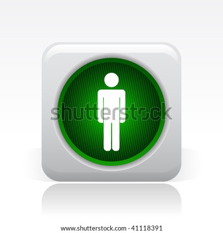 Vector illustration of a gray icon isolated in a modern style with a reflection effect depicting a pedestrian traffic light